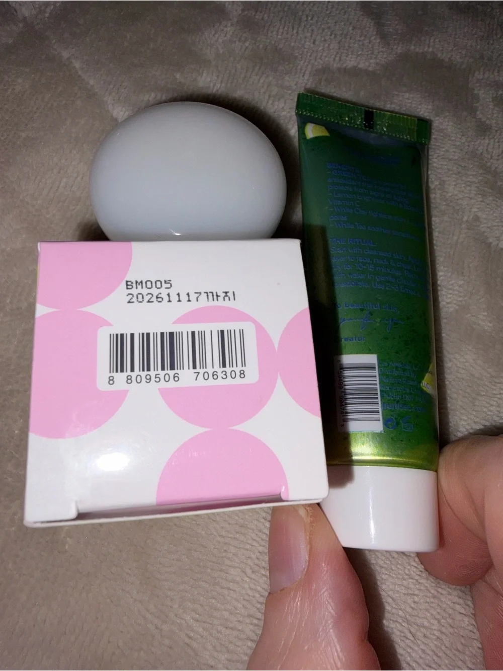 Purlisse Matcha Green Tea & Lemon Mask (Travel size) & Colorgram Lip Jam Bundle